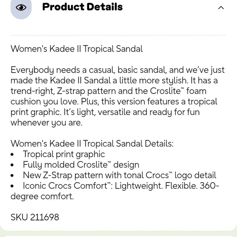 Crocs‎ Kadee 2 Tropical Slide Sandals- Pearl - Picture 7 of 11
